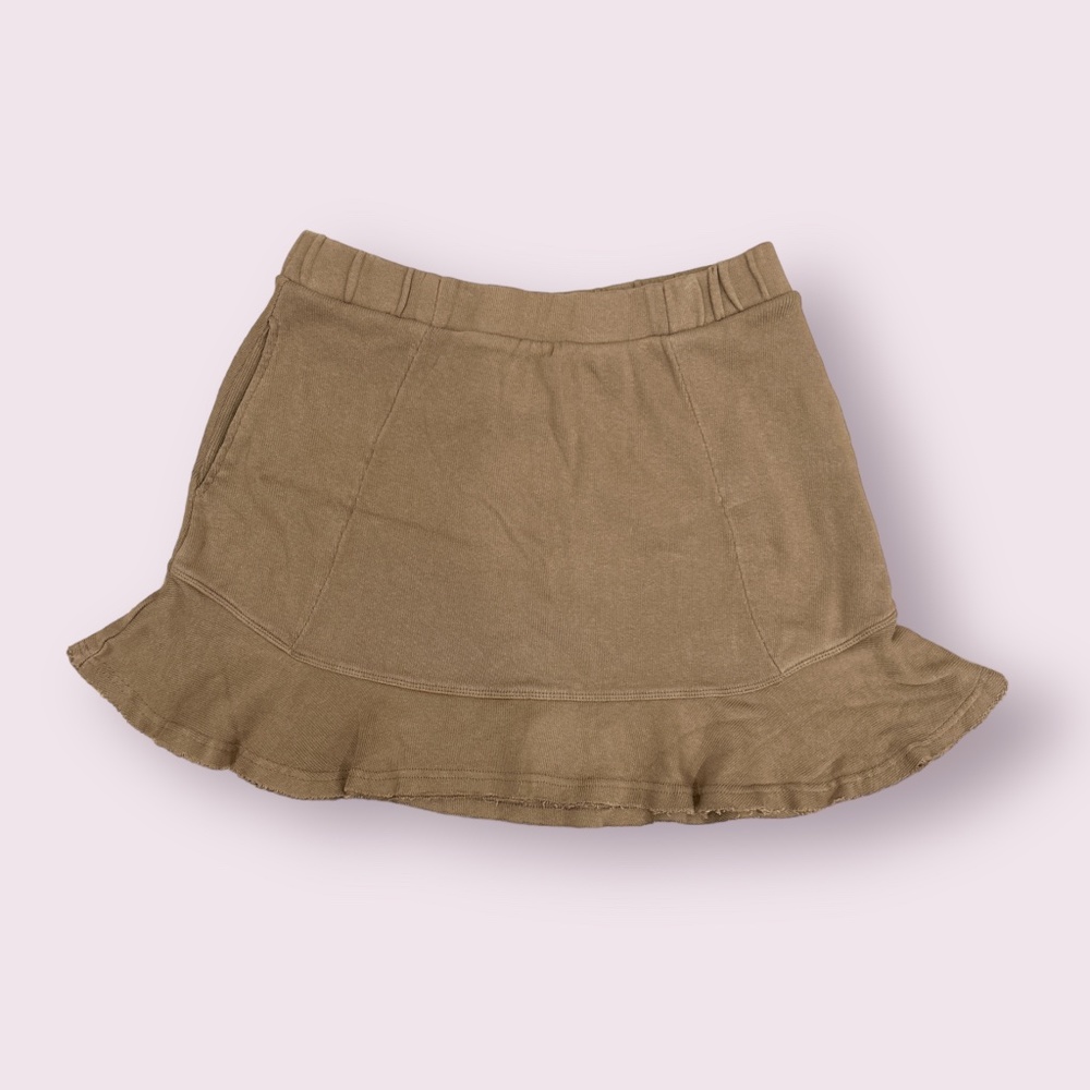 FP BEACH - Knitted Pull On Mini Skirt w/ Raw edge Ruffle Detail - Size XL